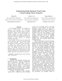 Exploring Knowledge Sharing in Virtual Teams: A Social Exchange