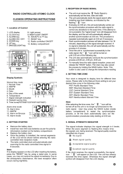 radio controlled atomic clock cl030036 operating instructions