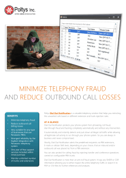 MINIMIZE TELEPHONY FRAUD AND REDUCE OUTBOUND CALL