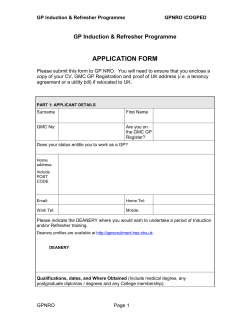 part 1: applicant details - (GP) National Recruitment Office