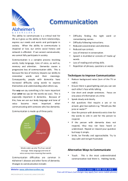 Dementia and communication