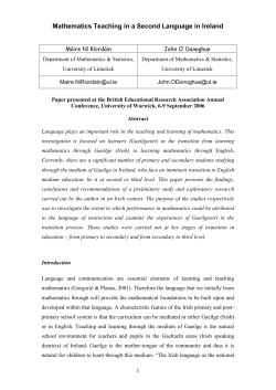 Mathematics Learning and Bilingualism