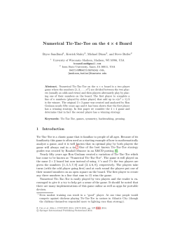 Numerical Tic-Tac-Toe on the 4 &times; 4 Board