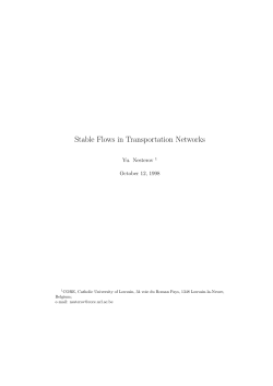 Stable Flows in Transportation Networks