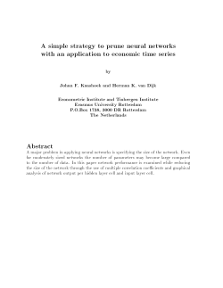 A simple strategy to prune neural networks with an application to