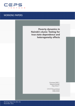 Poverty dynamics in Nairobi`s slums
