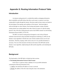 Running and Testing the RIP Table Models
