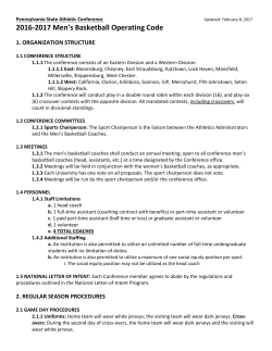 2016-2017 Men`s Basketball Operating Code