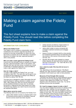 Making a claim against the Fidelity Fund