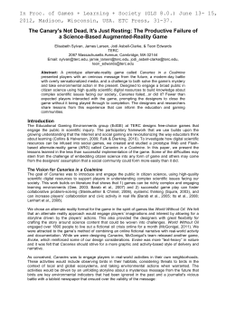 In Proc. of Games + Learning + Society (GLS 8.0