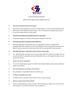 Davenport Babe Ruth Baseball 2016 Fall /2017 Regular Season