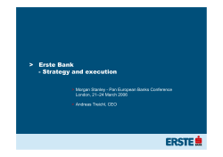 Erste Bank - Strategy and execution