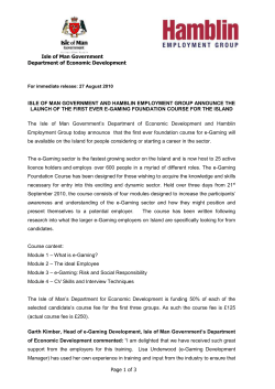 eGaming Foundation Course Press Release