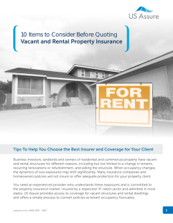 10 Items to Consider Before Quoting Vacant and Rental