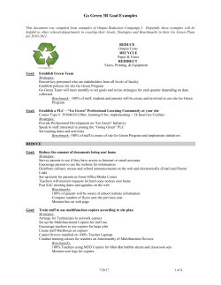Go Green 3R Goal Examples