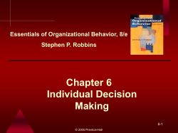 Individual Decision Making Chapter 6 Essentials