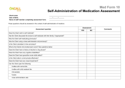 Example of self-administration of medication assessment