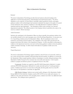 Minor in Quantitative Psychology