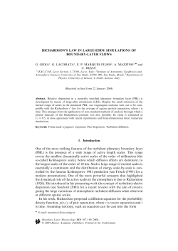 RICHARDSON`S LAW IN LARGE-EDDY - UOS Lecce