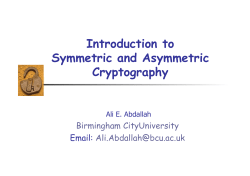 Introduction to Symmetric and Asymmetric Cryptography
