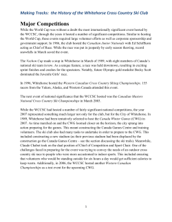 Part 4 - Major Competitions rev - Whitehorse Cross Country Ski Club