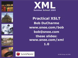 Practical XSLT - The Snee Group