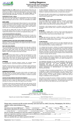 PDF HMI Steel Entry Door Warranty