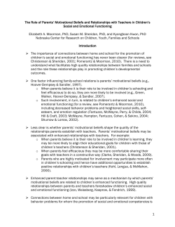 The Role of Parents` Motivational Beliefs and Relationships with