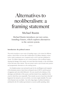 Alternatives to neoliberalism: a framing statement