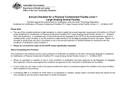 Facility and Fitting Conditions - Office of the Gene Technology