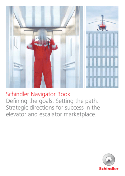 Schindler Navigator Book Defining the goals. Setting the path