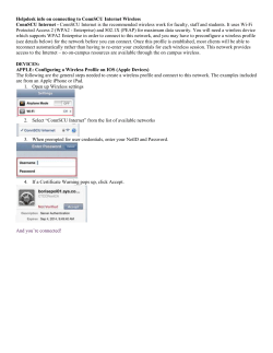 Helpdesk info on connecting to ConnSCU Internet Wireless