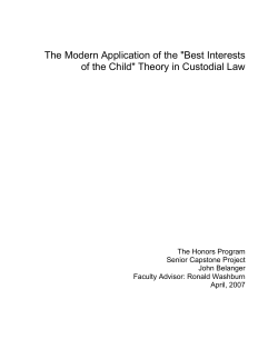 "Best Interests of the Child" Theory in Custodial Law