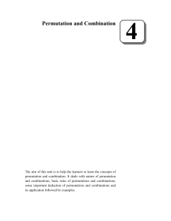 Permutation and Combination - Bangladesh Open University