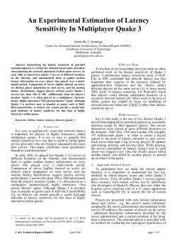 Latency Sensitivity in Multiplayer Quake 3