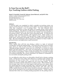 Is Your Eye on the Ball?: Eye Tracking Golfers while Putting