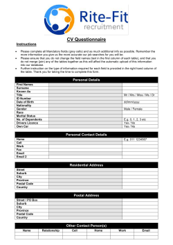 questionnaire - Rite
