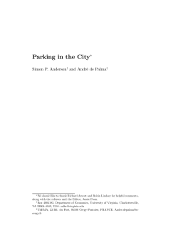 Parking in the City - Department of Economics