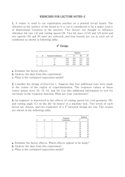EXERCISES FOR LECTURE NOTES-2 1. A router is used to cut