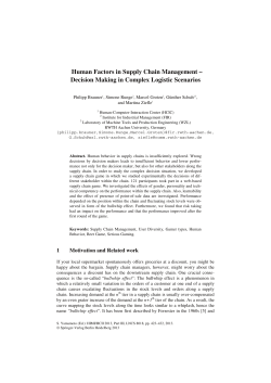 Human Factors in Supply Chain Management &ndash; Decision Making in