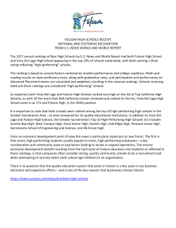 FOLSOM HIGH SCHOOLS RECEIVE NATIONAL