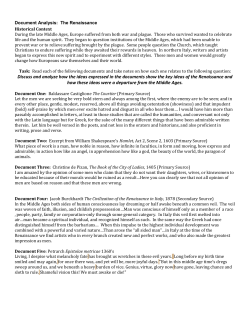 Document Analysis: The Renaissance Historical Context During the