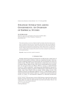 strategic interaction among governments: an
