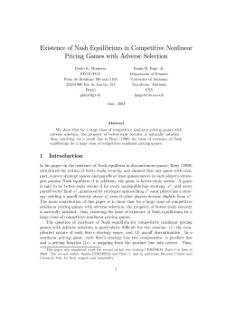Existence of Nash Equilibrium in Competitive Nonlinear