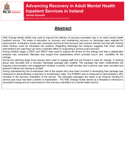 Advancing Recovery in Adult Mental Health Inpatient