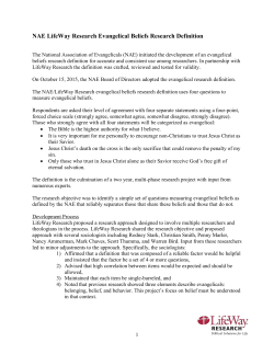 Methodology for NAE/LifeWay Research Evangelical Beliefs
