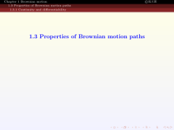 1.3 Properties of Brownian motion paths
