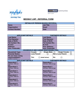 Local Welfare Provision application form