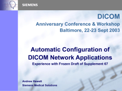 Automatic Configuration of DICOM Network