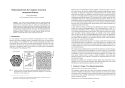 Mathematical Tools for Computer-Generated